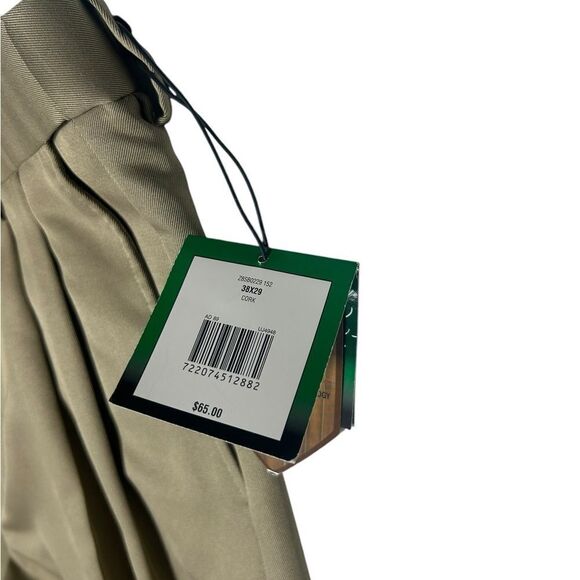 NWT 38x29 Pro Tour Men’s Golf Pants Pleated Khaki Moisture Wicking UV Protection - Picture 8 of 9